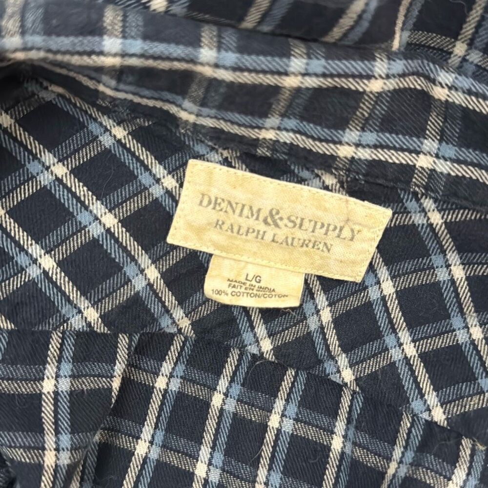 Denim & Supply Ralph Lauren Plaid Flannel Button Down Top L - Picture 4 of 4